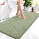 OLANLY Microfiber Bathroom Runner Rugs 47x24, Soft Bath Mat, Sage Green