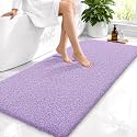 OLANLY Microfiber Bathroom Runner Rugs 47x24, Ultra Soft Bath Mat, Lavender