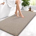 OLANLY Microfiber Bathroom Runner Rugs 47x24, Ultra Soft Bath Mat, Greige