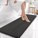 OLANLY Microfiber Bathroom Runner Rugs 59x20, Soft Bath Mat, Dark Grey