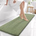 OLANLY Microfiber Bathroom Runner Rugs 59x20, Soft Bath Mat, Sage Green
