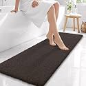 OLANLY Microfiber Bathroom Runner Rugs 59x20, Soft Bath Mat, Dark Brown