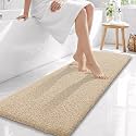 OLANLY Microfiber Bathroom Runner Rugs 59x20, Soft Absorbent Bath Mat, Sand