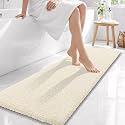 OLANLY Microfiber Bathroom Runner Rugs 59x20, Ultra Soft Bath Mat, White