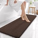 OLANLY Microfiber Bathroom Runner Rugs 59x20, Ultra Soft Bath Mat, Brown
