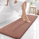 OLANLY Microfiber Bathroom Runner Rugs 59x20, Ultra Soft Bath Mat, Mocha
