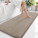 OLANLY Microfiber Bathroom Runner Rugs 59x24, Ultra Soft Bath Mat, Greige