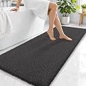 OLANLY Microfiber Bathroom Runner Rugs 59x24, Soft Bath Mat, Dark Grey