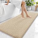 OLANLY Microfiber Bathroom Runner Rugs 59x24, Soft Absorbent Bath Mat, Sand