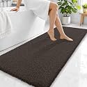 OLANLY Microfiber Bathroom Runner Rugs 59x24, Soft Bath Mat, Dark Brown