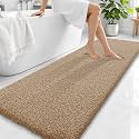 OLANLY Microfiber Bathroom Runner Rugs 70x24, Soft Bath Mat, Dark Beige