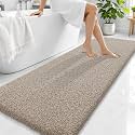 OLANLY Microfiber Bathroom Runner Rugs 70x24, Ultra Soft Bath Mat, Greige