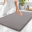 OLANLY Microfiber Large Bathroom Rugs 40x32, Soft Bath Mat, Light Grey