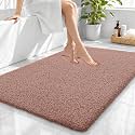 OLANLY Microfiber Large Bathroom Rugs 40x32, Soft Absorbent Bath Mat, Mocha