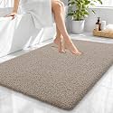 OLANLY Microfiber Large Bathroom Rugs 40x32, Ultra Soft Bath Mat, Greige