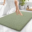 OLANLY Microfiber Large Bathroom Rugs 40x32, Soft Bath Mat, Sage Green