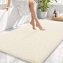OLANLY Microfiber Large Bathroom Rugs 44x32, Soft Absorbent Bath Mat, White