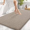 OLANLY Microfiber Large Bathroom Rugs 44x32, Ultra Soft Bath Mat, Greige
