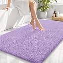 OLANLY Microfiber Large Bathroom Rugs 44x32, Ultra Soft Bath Mat, Lavender
