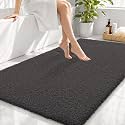 OLANLY Microfiber Large Bathroom Rugs 44x32, Soft Bath Mat, Dark Grey
