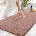 OLANLY Microfiber Large Bathroom Rugs 44x32, Soft Absorbent Bath Mat, Mocha