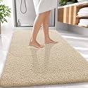 OLANLY Microfiber Large Bathroom Rugs 59x35, Soft Absorbent Bath Mat, Sand