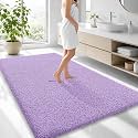 OLANLY Microfiber Large Bathroom Rugs 70x46, Ultra Soft Bath Mat, Lavender