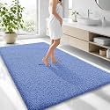 OLANLY Microfiber Large Bathroom Rugs 70x46, Soft Bath Mat, Cornflower Blue