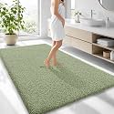 OLANLY Microfiber Large Bathroom Rugs 70x46, Soft Bath Mat, Sage Green