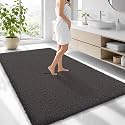 OLANLY Microfiber Large Bathroom Rugs 70x46, Soft Bath Mat, Dark Grey