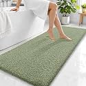 OLANLY Microfiber Bathroom Runner Rugs 59x24, Soft Bath Mat, Sage Green