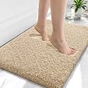 OLANLY Microfiber Small Bathroom Rugs 24x16, Soft Absorbent Bath Mat, Sand