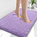 OLANLY Microfiber Small Bathroom Rugs 24x16, Ultra Soft Bath Mat, Lavender