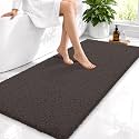 OLANLY Microfiber Bathroom Runner Rugs 47x24, Soft Bath Mat, Dark Brown