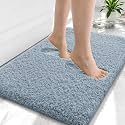 OLANLY Microfiber Small Bathroom Rugs 24x16, Soft Bath Mat, Airy Blue