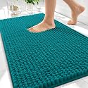 OLANLY Thick Chenille Absorbent Bathroom Rugs Mat 30x20, Deep Lake