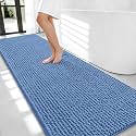 OLANLY Thick Chenille Bathroom Runner Rugs Mats 70x24, Cornflower Blue