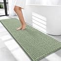 OLANLY Thick Chenille Bathroom Runner Rugs Mats 59x20, Sage Green