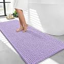 OLANLY Thick Chenille Bathroom Runner Rugs Mats 44x24, Lavender