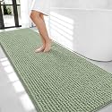 OLANLY Thick Chenille Bathroom Runner Rugs Mats 70x24, Sage Green