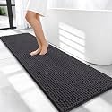 OLANLY Thick Chenille Bathroom Runner Rugs Mats 59x20, Dark Grey