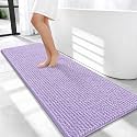 OLANLY Thick Chenille Bathroom Runner Rugs Mats 47x20, Lavender