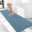 OLANLY Thick Chenille Bathroom Runner Rugs Mats 59x20, Airy Blue
