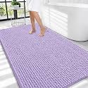 OLANLY Thick Chenille Large Bathroom Rugs Mats 44x32, Lavender