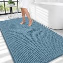 OLANLY Thick Chenille Large Bathroom Rugs Mats 44x32, Airy Blue