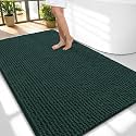 OLANLY Thick Chenille Large Bathroom Rugs Mats 59x35, Blackish Green