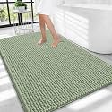 OLANLY Thick Chenille Large Bathroom Rugs Mats 40x32, Sage Green