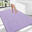OLANLY Thick Chenille Large Bathroom Rugs Mats 40x32, Lavender
