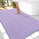 OLANLY Thick Chenille Large Bathroom Rugs Mats 59x35, Lavender