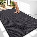 OLANLY Thick Chenille Large Bathroom Rugs Mats 59x35, Dark Grey